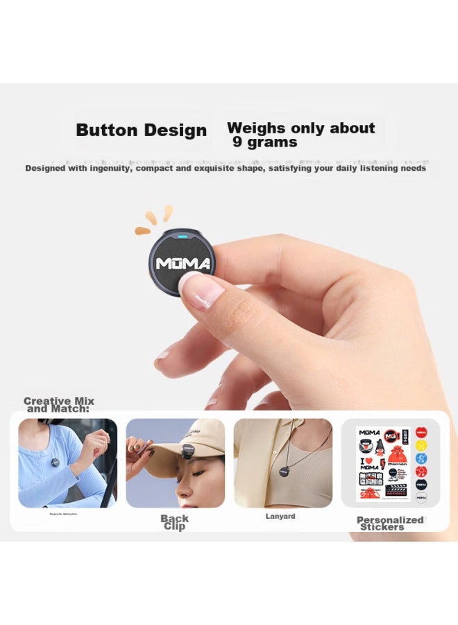 MOMA Mengma Lark Mix Microphone, Wireless Lavalier Mic, Noise-cancelling Mammoth Mini Button Microphone For Streamers, Mobile Phone And Camera Vlog Outdoor Interview Audio Recorder - Image 1