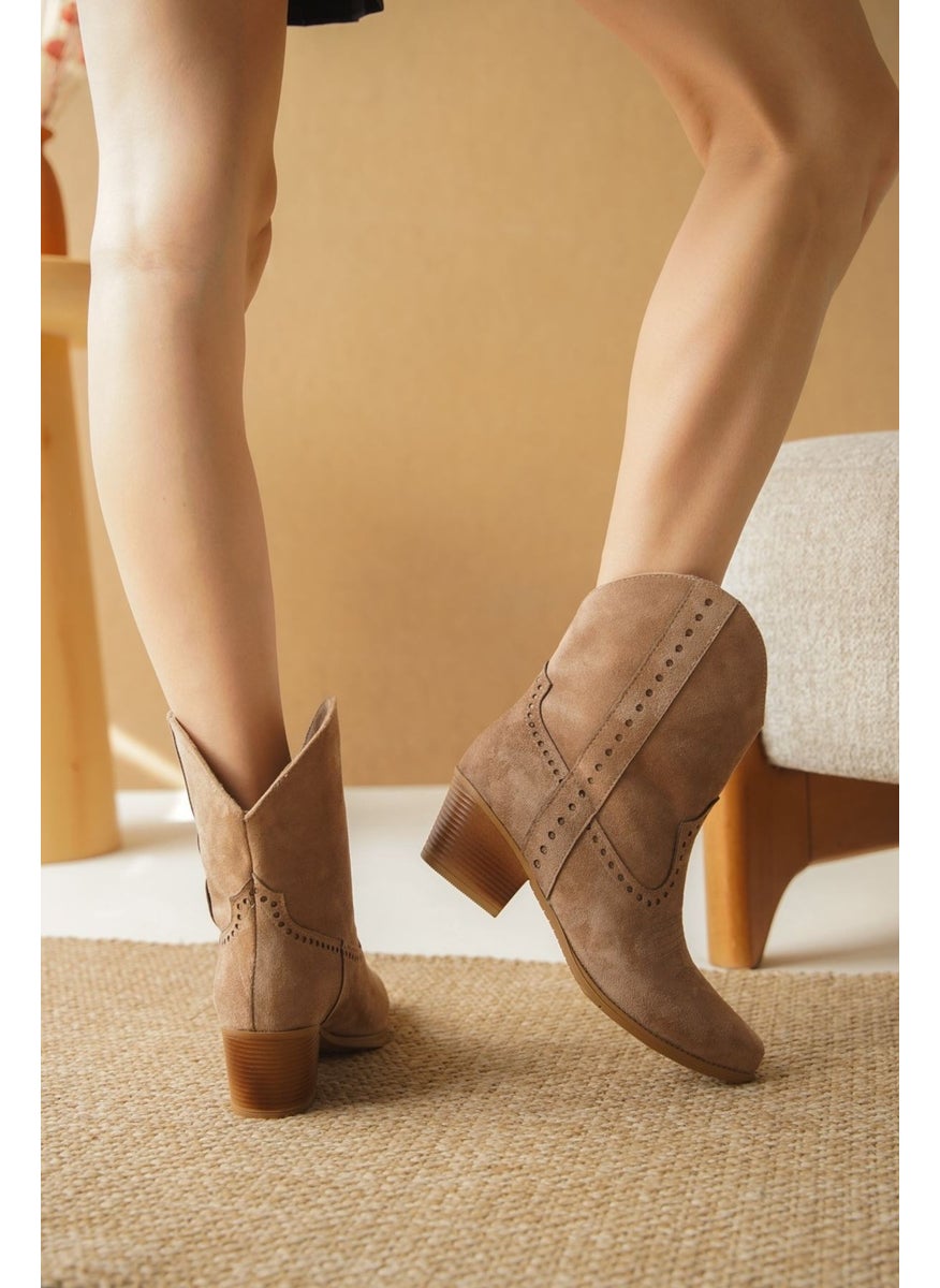 Moda Adam - Women's Roger Short Cowboy Boots - Mink - Image 1