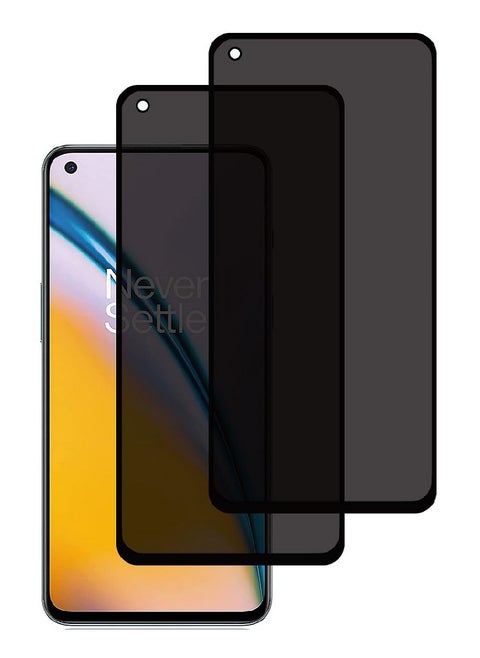 2 Piece Tempered Glass Screen Protector Anti-Spy Privacy Designed For OnePlus Nord 2 5G Full Glue Edge to Edge Full Screen Coverage And Bubble Free