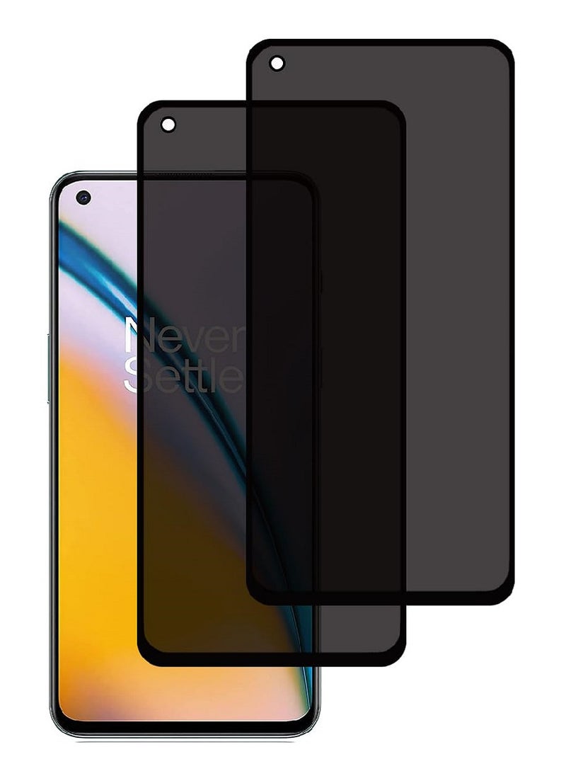 we3 2 Piece Tempered Glass Screen Protector Anti-Spy Privacy Designed For OnePlus Nord 2 5G Full Glue Edge to Edge Full Screen Coverage And Bubble Free  - Image 1