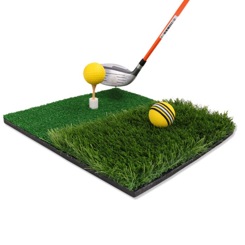 Indoor Outdoor Golf Practice Mat EVA Base Nylon Grass Portable Mini Swing Pad - Image 5