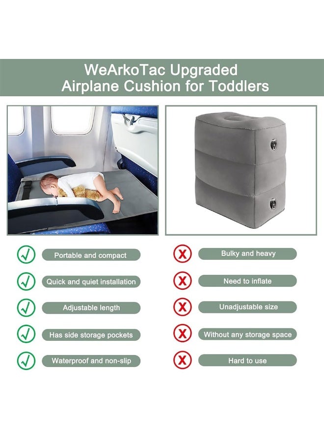 JZS Airplane Bed for Toddler, Portable Airplane Seat Child Extender Bed Travel Aircraft for Leg Rest Kids Lying Down Baby Travel Essentials Flight Sleep(Grey) - Image 4