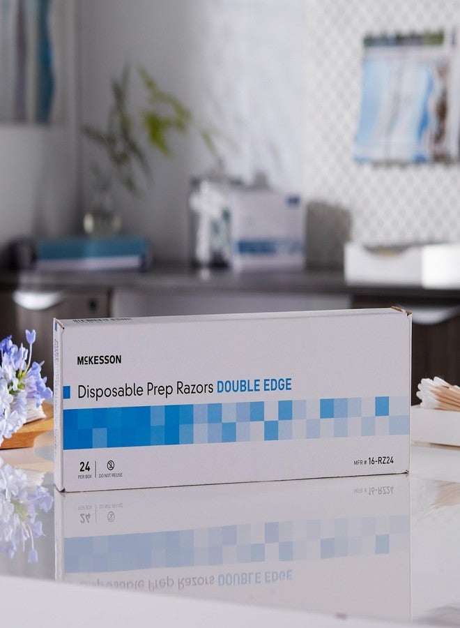 McKesson Disposable Razors [144 Count] Prep Shaving Razor, Single Blade Double Edge, Stainless Steel Blade, For Men and Women, Bulk, Blue, 24 Count, Pack of 6 - Image 5