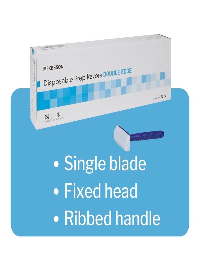 McKesson Disposable Razors [144 Count] Prep Shaving Razor, Single Blade Double Edge, Stainless Steel Blade, For Men and Women, Bulk, Blue, 24 Count, Pack of 6 - Image 3