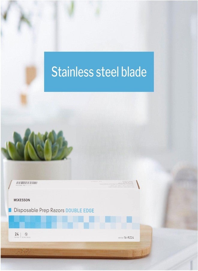 McKesson Disposable Razors [144 Count] Prep Shaving Razor, Single Blade Double Edge, Stainless Steel Blade, For Men and Women, Bulk, Blue, 24 Count, Pack of 6 - Image 4