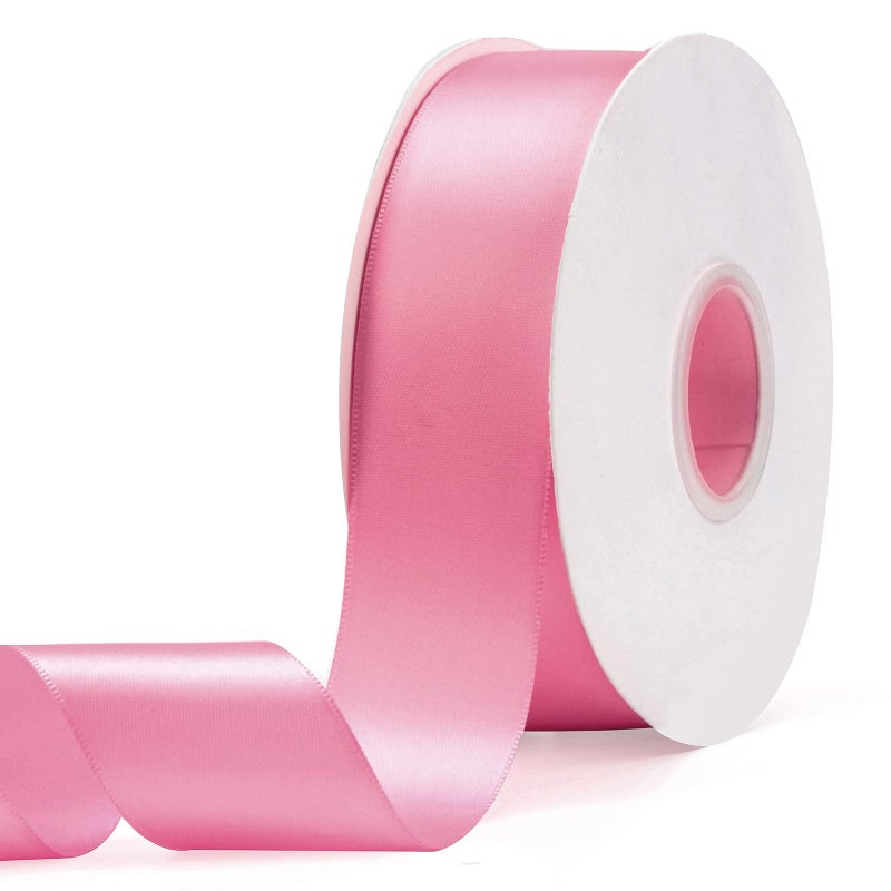 Ewaymado Solid Color Hot Pink Double Faced Satin Ribbon 112 X 50 Yards Fabric Ribbons Perfect for Wedding and Party DecorationGift Wrapping Sewing Crafts