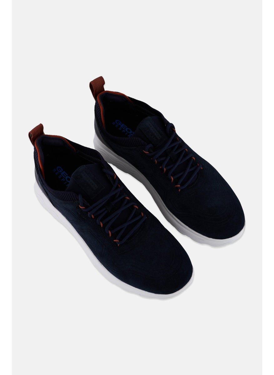 GEOX Men Lace Up Casual Sneaker, Navy  - Image 4