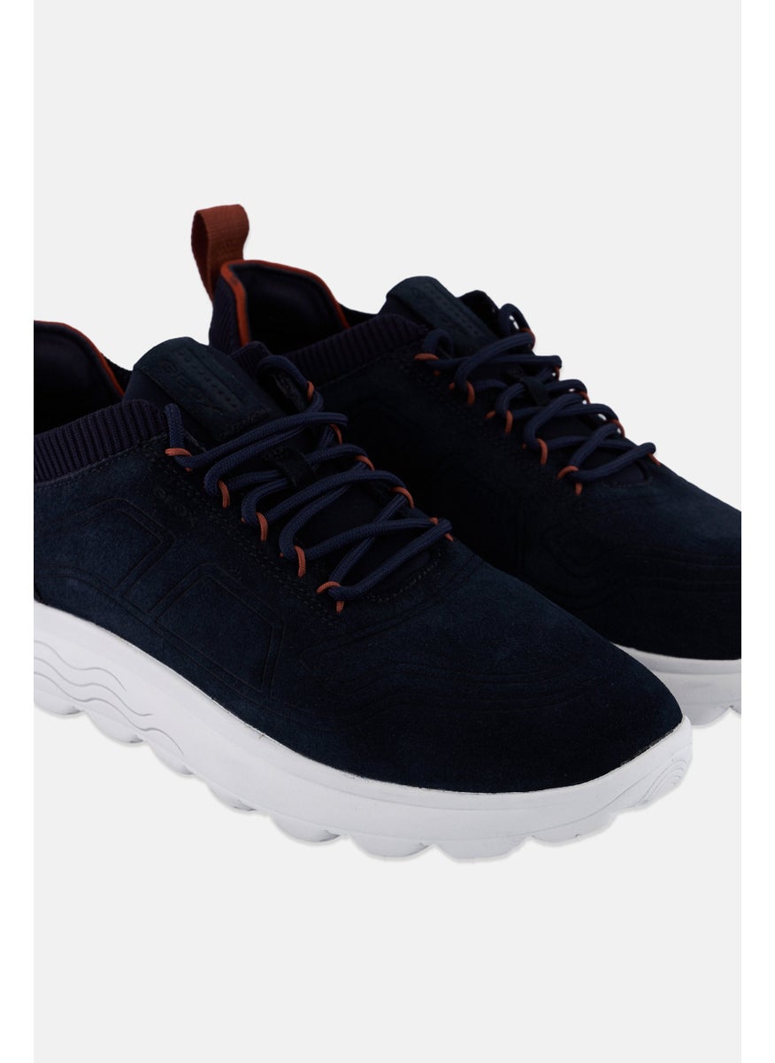 GEOX Men Lace Up Casual Sneaker, Navy  - Image 3