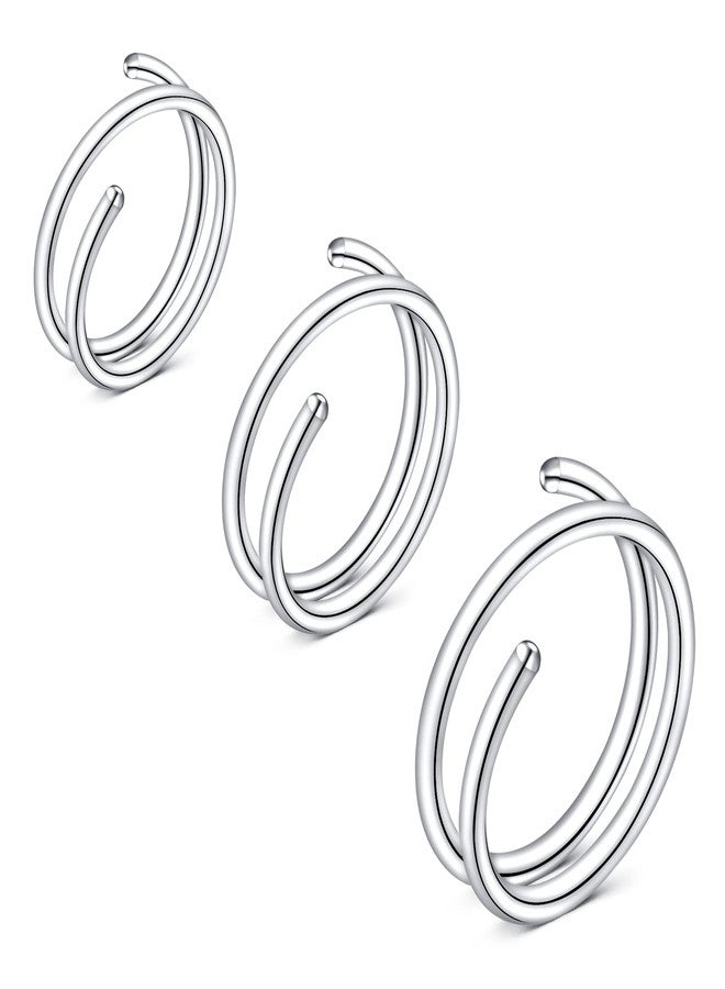 Incaton Double Nose Ring for Single Piercing - Stainless Steel Hoop Spiral Twist Earrings for One Hole Cartilage Piercing Jewelry S3 - Image 1