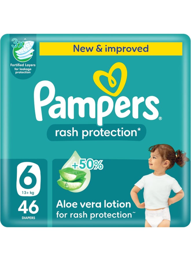 حفاضات أطفال، الحجم 6، +13 كجم، 58 حفاضة
