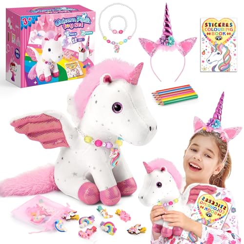 Toyze 21Piece Unicorn Gift Set for Girls Ages 38 Soft Plush Stuffed Animals DressUp Accessories Bundle Idea Birthday Gifts Christmas Presents Party Favor for Kids Toddler Girls - Image 1