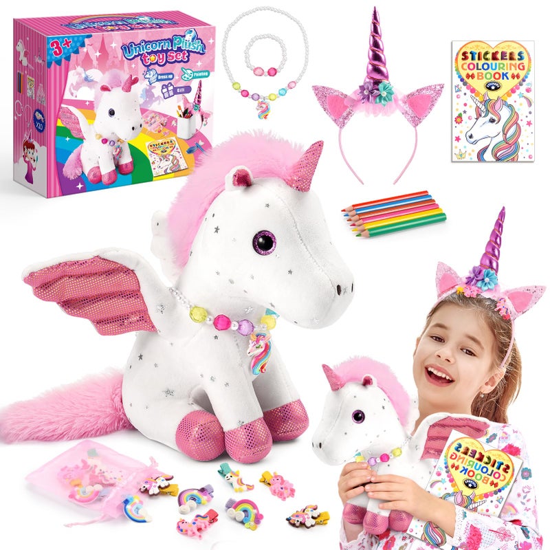 Toyze 21Piece Unicorn Gift Set for Girls Ages 38 Soft Plush Stuffed Animals DressUp Accessories Bundle Idea Birthday Gifts Christmas Presents Party Favor for Kids Toddler Girls - Image 3