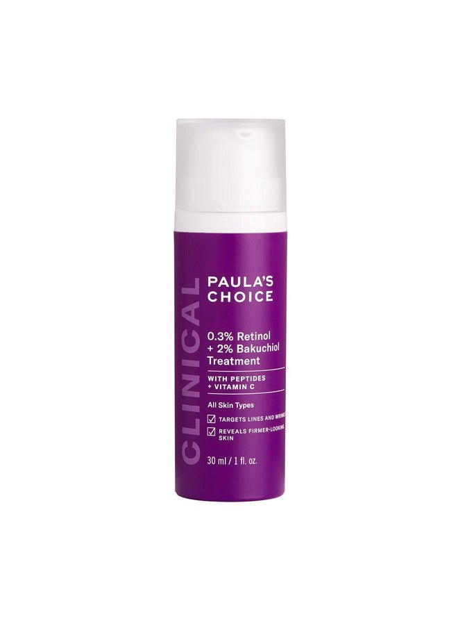 PAULA'S CHOICE - Clinical 0.3% Retinol + 2% Bakuchiol Treatment Antiaging Serum For Deep Wrinkles & Fine Lines Fragrancefree & Parabenfree 1 Ounce - Image 1
