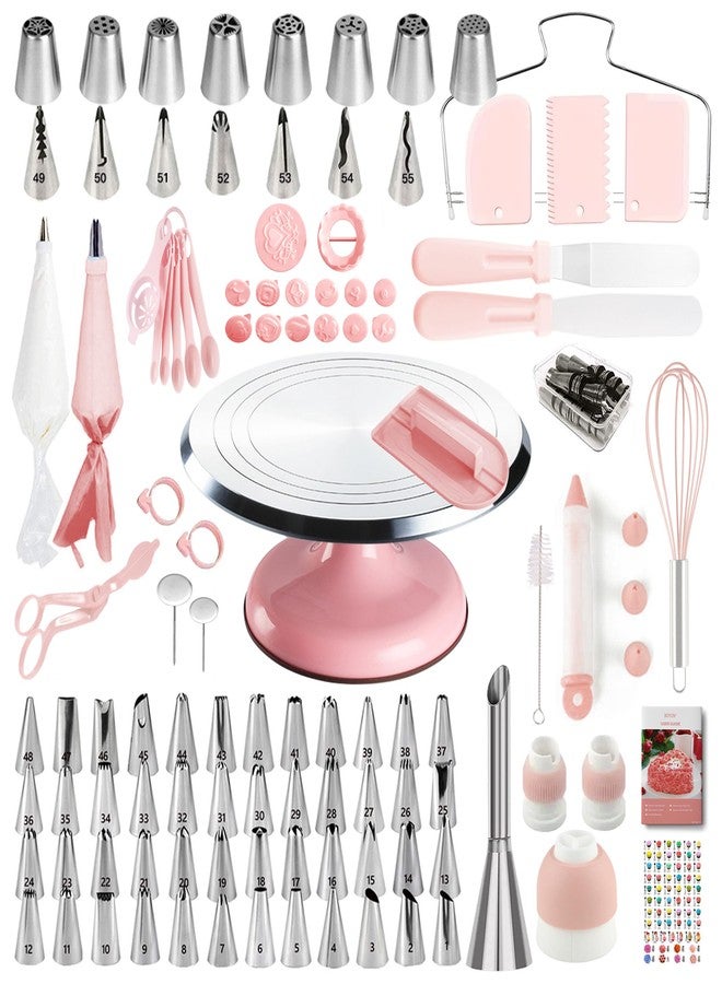 Boyun Cake Decorating Kit, 138pcs Cake Decorating Supply with Aluminium Cake Turntable, 64 Numbered Icing Piping Tips, 2 Spatulas, 3 Icing Comb Scraper and Leveller, 32 Piping Bags,cake decorating tool - Image 1