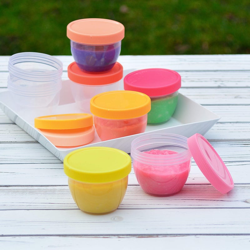 Youngever 18 Sets Baby Food Storage, 6 Ounce Baby Food Containers with Lids, 9 Bright Pink Colors, with Lids Labels - Image 4