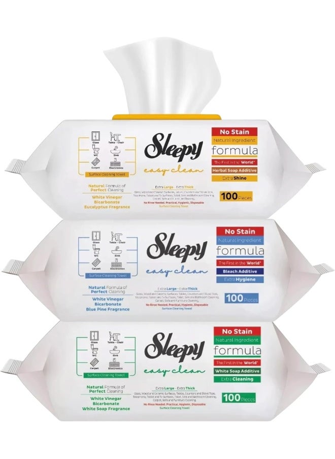 Sleepy Easy Clean Value Pack - White Soap, Herbal Soap, Bleach, 300 Wipes For Every Surface  - Image 1