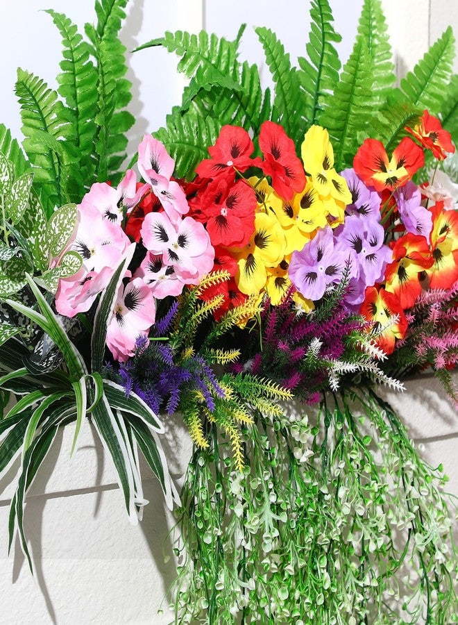 Daifunli 24 Pcs Artificial Plants for Outdoor, Fake Flowers Greenery UV Resistant Faux Plant Stems Shrubs Hanging Porch Patio Garden Window Box Home Wedding Summer Spring Decor(Mix Color) - Image 5