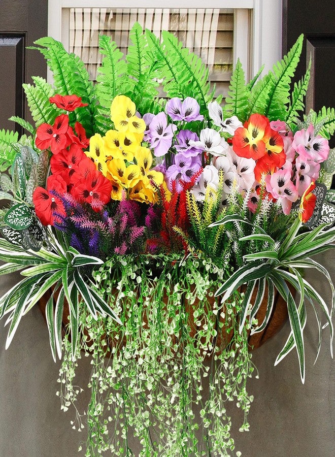 Daifunli 24 Pcs Artificial Plants for Outdoor, Fake Flowers Greenery UV Resistant Faux Plant Stems Shrubs Hanging Porch Patio Garden Window Box Home Wedding Summer Spring Decor(Mix Color) - Image 4