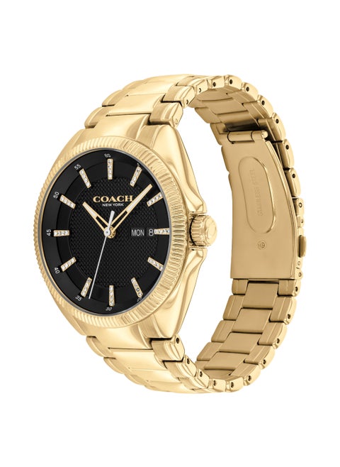 COACH WATCHES ROUND ANALOG MEN'S BLACK CASE WATCH - 14602694