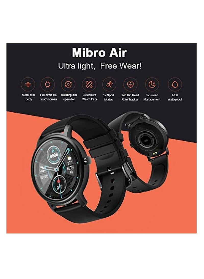 Mibro IP68 Waterproof Smartwatch with Sleep Monitor Step Counter Touch Screen Fitness Watch For Women and Men Black - Image 2
