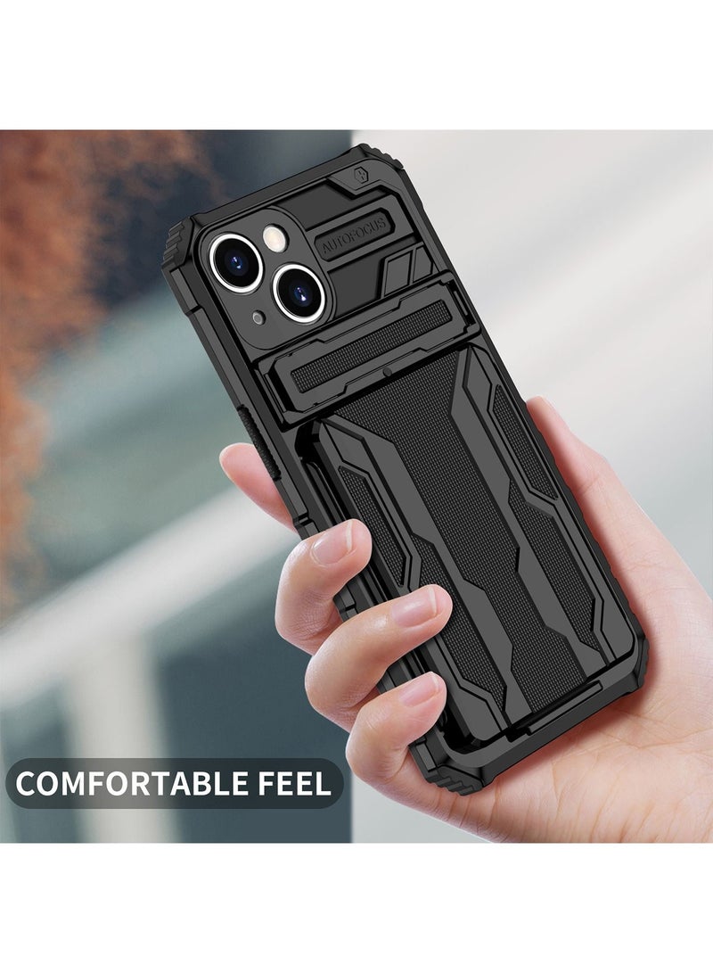 iPhone 14 Plus Case Cover with wallet Slider Credit Card holder Slot [3-4 cards] Kickstand and Cmaera Len Protector Anti-scratch Anti-fingerprint Full Body Back Cover Phone Accessories  - Image 5