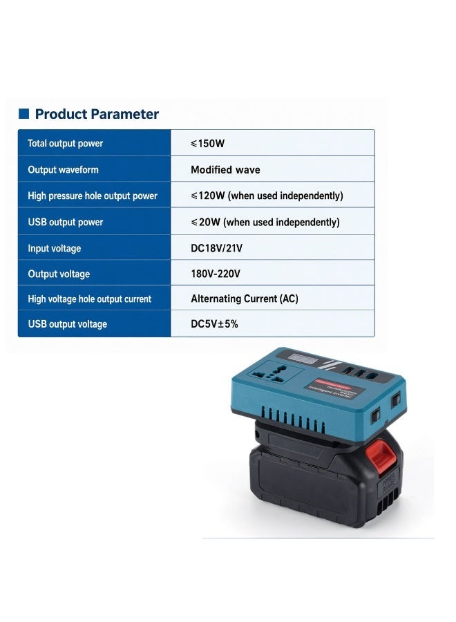 TOBI Multifunctional Intelligent Inverter Converter 21V to 110V/220V Power Adapter with Dual-Engine Intelligent Flash Charging, Advanced Protection System, Low Energy Consumption, High Compatibility and Anti-Electric Shock Design - Image 2