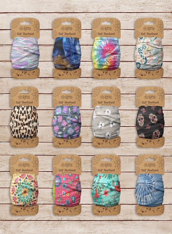 كارما عصابة رأس كارما فلامنغو للنساء - متوسطة الحجم - عصابة رأس من القماش ووشاح شعر مطاطي - متعدد الألوان - Image 4