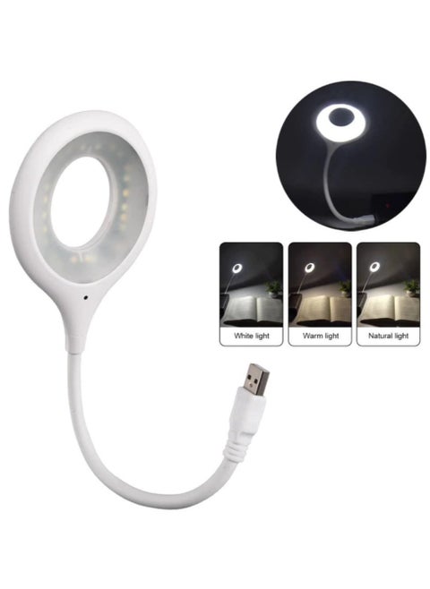 Smart LED Desk Lamp Portable Voice Operated Night Light Folding USB Table Lamp Super Bright Ring Light 3 Mode Eye Protection Desk Lamp Voice Control USB LED Lamp for Study Office