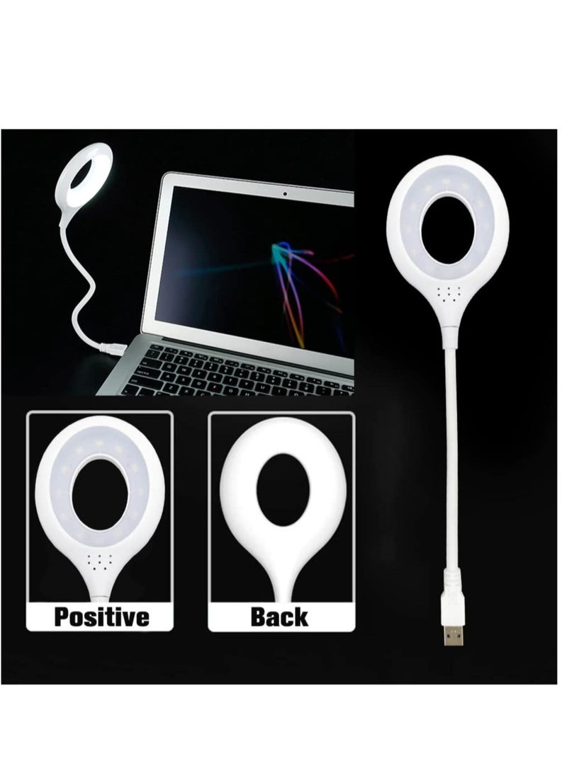 Smart LED Desk Lamp Portable Voice Operated Night Light Folding USB Table Lamp Super Bright Ring Light 3 Mode Eye Protection Desk Lamp Voice Control USB LED Lamp for Study Office