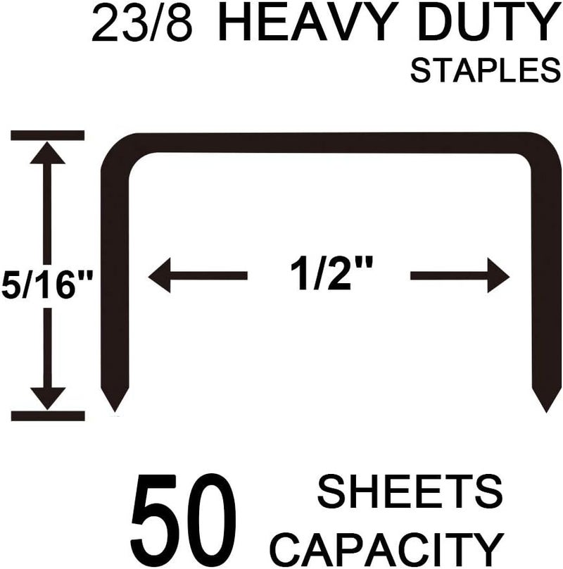 RAYSON 23/8 Heavy Duty Staples Enhanced Leg Length: 5/16" (0.32in.) Width: 0.5in. Staple Capacity 50 Sheets(80gsm 20lb).1000/Box, 2 Boxes Set Strong durable raw material - Image 2