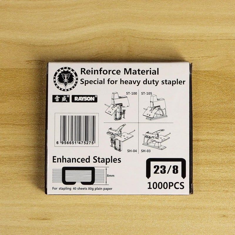 RAYSON 23/8 Heavy Duty Staples Enhanced Leg Length: 5/16" (0.32in.) Width: 0.5in. Staple Capacity 50 Sheets(80gsm 20lb).1000/Box, 2 Boxes Set Strong durable raw material - Image 5