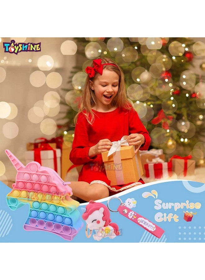 Toyshine Toyshine Unicorn Pop Fidget Toys It Crossbody Purse Bags for Women Girls, Push Bubble Fidget Sensory Toys Handbag Shoulder Silicone Stress Release Toys Small Purse- Multi Color Included  - Image 4