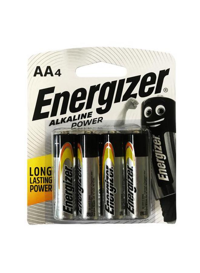 Energizer 4-Piece Long Lasting Stable Voltage AA Alkaline Battery Black and Silver 73012000783057