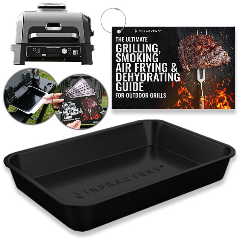 INFRAOVENS Drip Pan Liner For Ninja Woodfire Outdoor Grill Pro XL Pro Connect XL OG850 OG951 Reusable Non Disposable Tray Cheat Sheet Cooking Guide Accessory for Wood Fire Grill Smoker 7in1