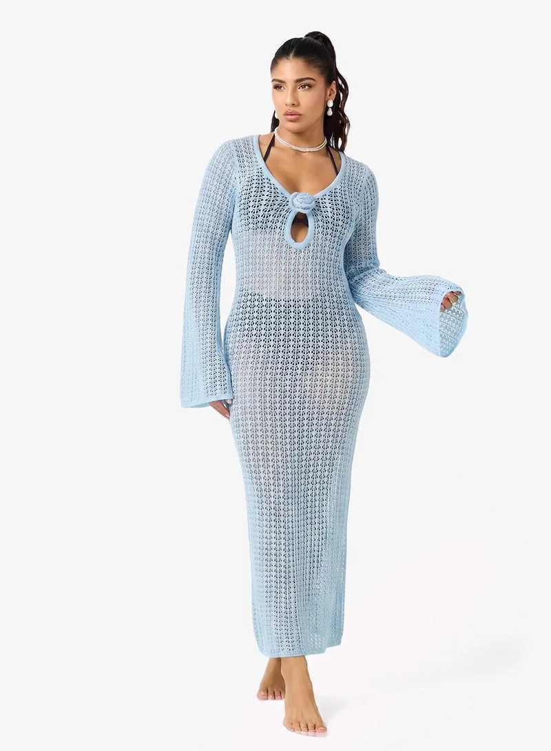 جينجر فستان شاطئ كروشيه كروساج