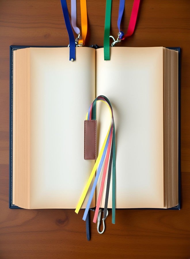 فواصل كتب ملونة بشرائط، فواصل كتب عتيقة من الجلد الصناعي، أدوات فرز قراءة الكتب، علامات صفحات إبداعية مع 5 شرائط ملونة للكتب، أغلفة كتب وملحقاتها، لوازم مكتبية - Image 4