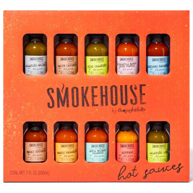 Thoughtfully Smokehouse by Thoughtfully Gourmet Hot Sauce Gift Set Flavors Include Mango Habanero Buffalo Bacon Cayenne Smoky Bourbon Fire Jalapeo and More Hot Sauce Variety Pack Set of 10 - Image 3