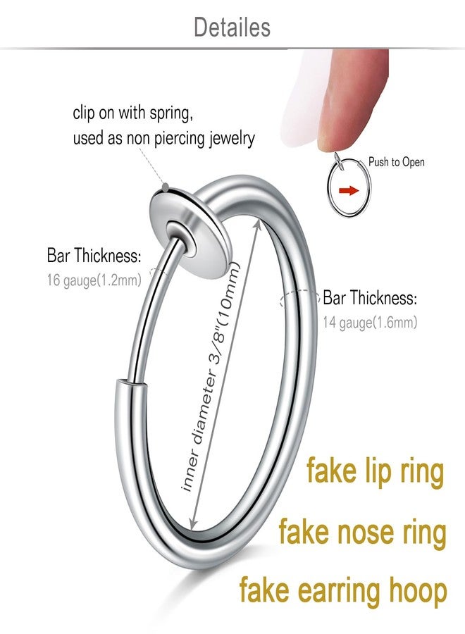 QWALIT حلقة شفاه مزيفة وحلقة ثقب من QWALIT - لدغات ثعبان وحلقة أنف بمشبك - Image 2