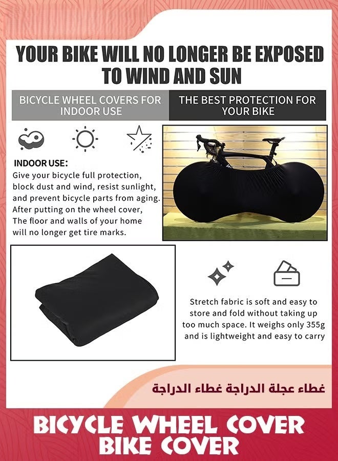 EETU Bike Wheel Cover,Indoor Outdoor Bicycle Motorcycle Cover,Anti-dust Scratch-Proof Bike Cover,Washable High Elastic Motorbikes Wheel Cover,Bicycle Tire Cover For Mountain Road MTB Bikes - Image 3