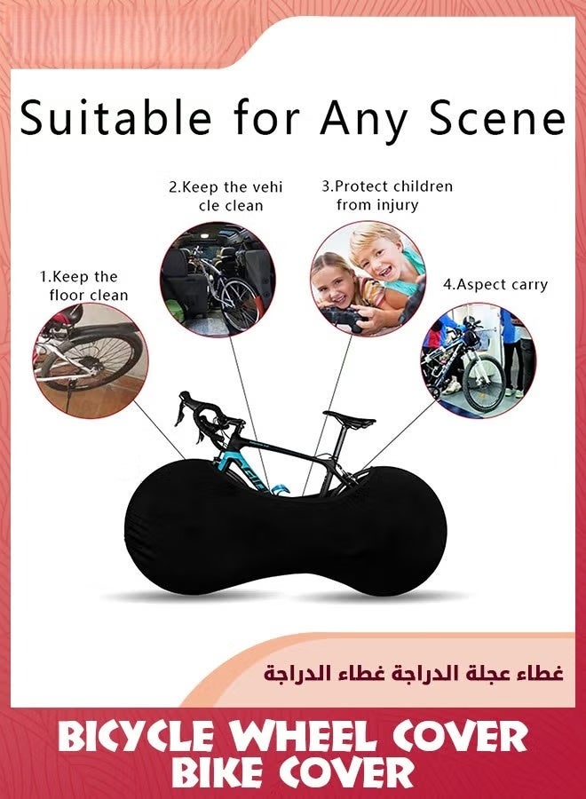 EETU Bike Wheel Cover,Indoor Outdoor Bicycle Motorcycle Cover,Anti-dust Scratch-Proof Bike Cover,Washable High Elastic Motorbikes Wheel Cover,Bicycle Tire Cover For Mountain Road MTB Bikes - Image 2