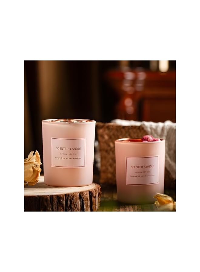 Green Tiger Natural Soy Wax Scented Candle, Pink Glass Container, Luxury Home Fragrance，Rose scented gift box - Image 5