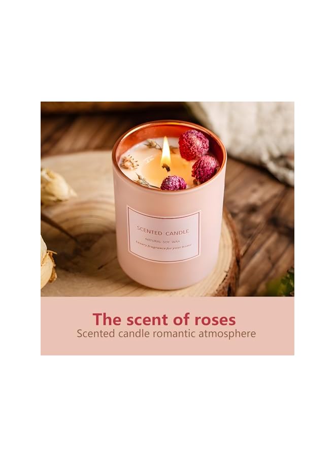 Green Tiger Natural Soy Wax Scented Candle, Pink Glass Container, Luxury Home Fragrance，Rose scented gift box - Image 4