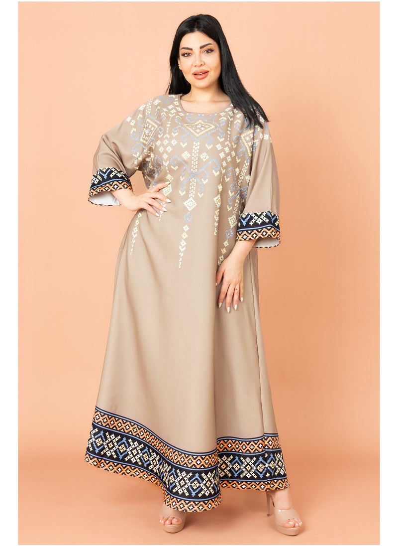 IKKXA Oriental Charm Jalabiya Brown  - Image 1