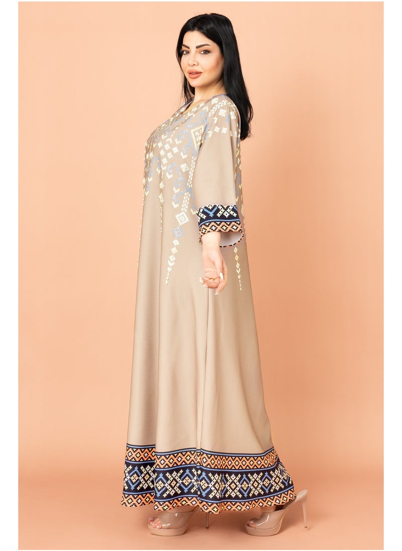 IKKXA Oriental Charm Jalabiya Brown  - Image 3