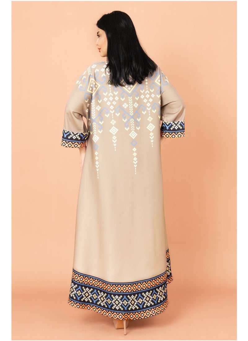 IKKXA Oriental Charm Jalabiya Brown  - Image 4