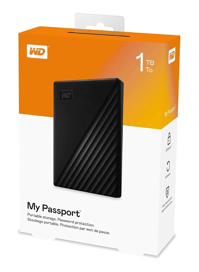 wdd - 1TB My Passport Portable Hard Disk Drive, USB 3.0 with  Automatic Backup- WDBYVG0010BBK-WESN 1 TB - Image 1
