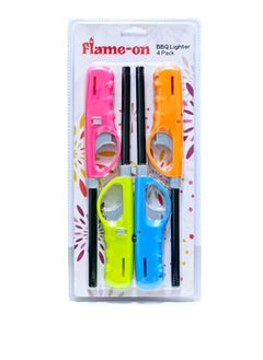 Flame-on Flame-On Premium Utility Lighter for Kitchen, Charcoal, Barbeque BBQ, Incense, Bakhoor, Butane Stove and more (4 Pack)  - Image 1
