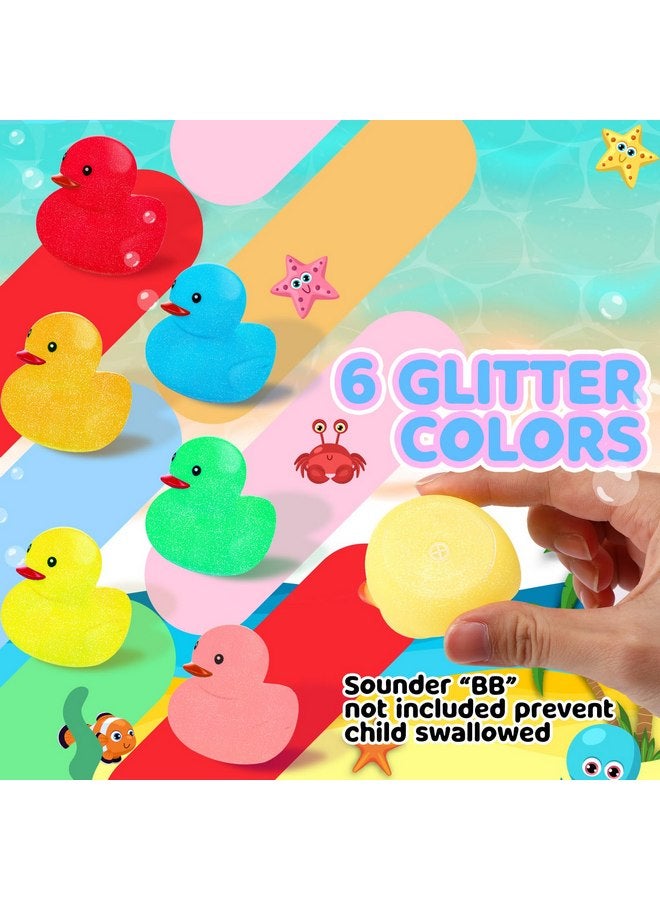 Syhood 120 Pcs Glitter Rubber Ducks 2" Colorful Rubber Duckies Fidget Toy Small Assorted Rubber Ducky for Bath Birthday Gifts Stress Relief Summer Beach and Pool Activity Cruise Decorations - Image 3
