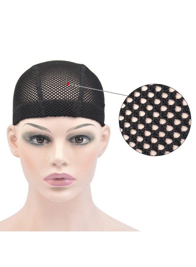 YTBYT 2 Pcs Black Mesh Dome Wig Cap Elastic Crochet Braid Wig Caps for Making Wig (Black S) - Image 2