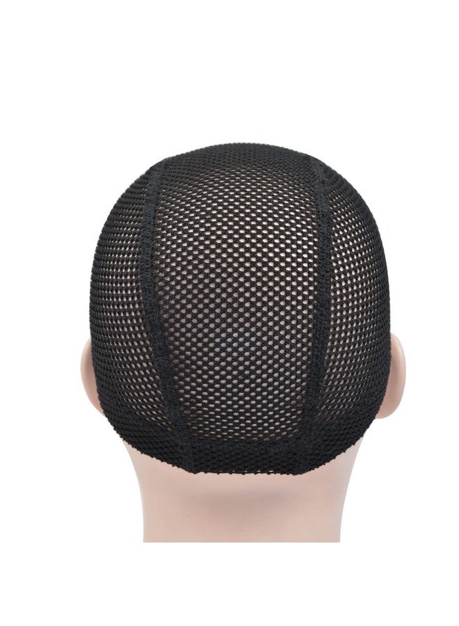 YTBYT 2 Pcs Black Mesh Dome Wig Cap Elastic Crochet Braid Wig Caps for Making Wig (Black S) - Image 4